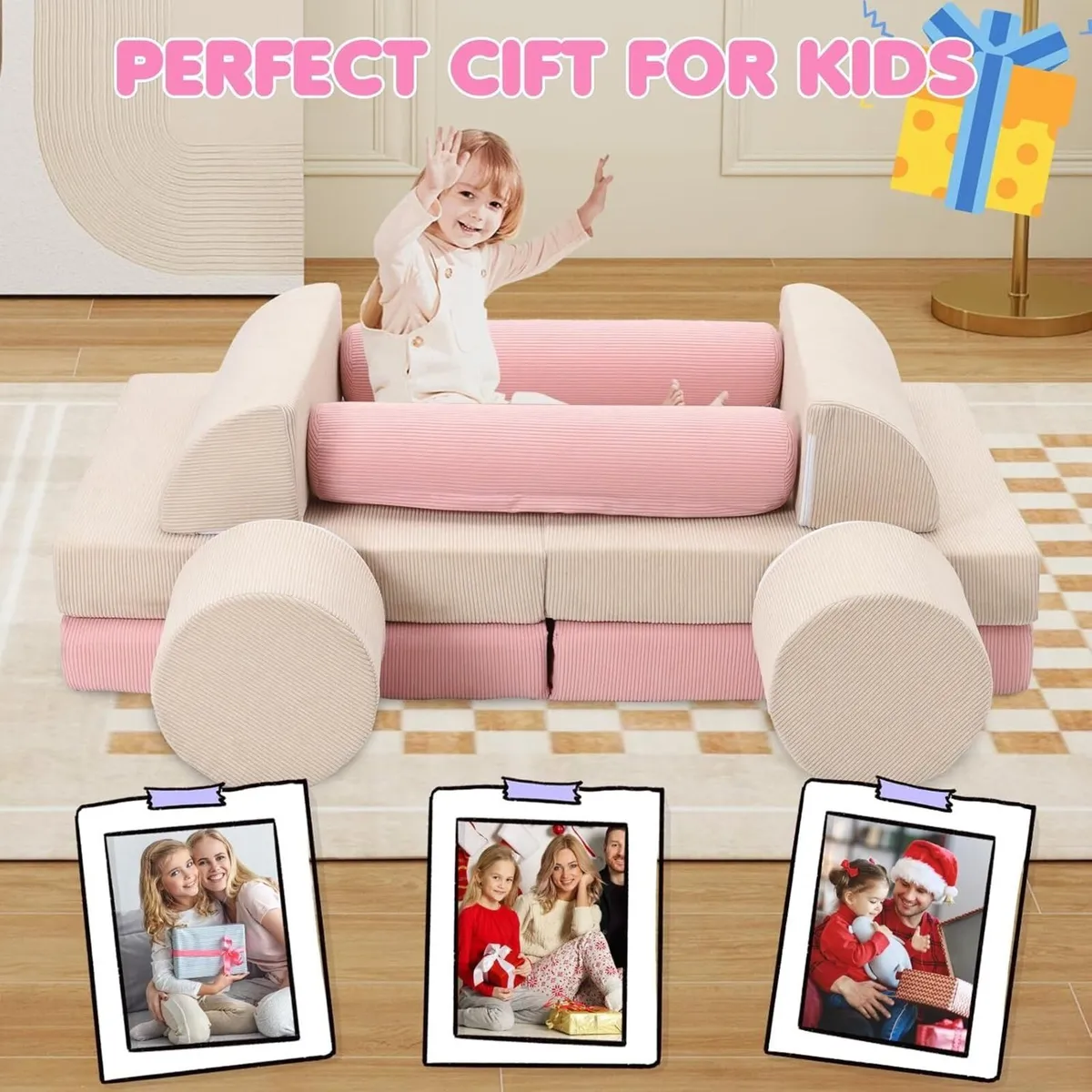 10PCS Kids Play Sofa Bed Modular Toddler Armchair - Image 3
