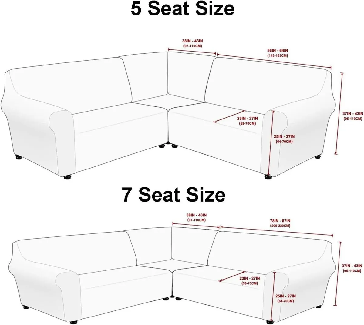 Corner Sofa Cover Soft Thick Stretch L-shape - Image 3