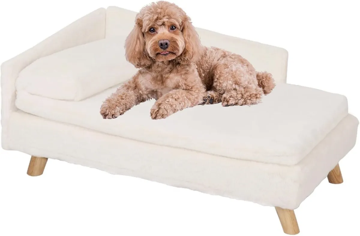Elevated Dog Sofa Bed: L Shaped Raised Lounger - Image 1