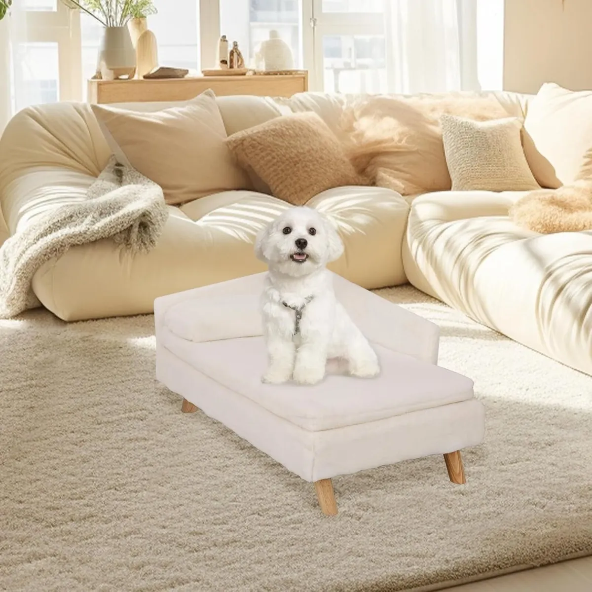 Elevated Dog Sofa Bed: L Shaped Raised Lounger - Image 4