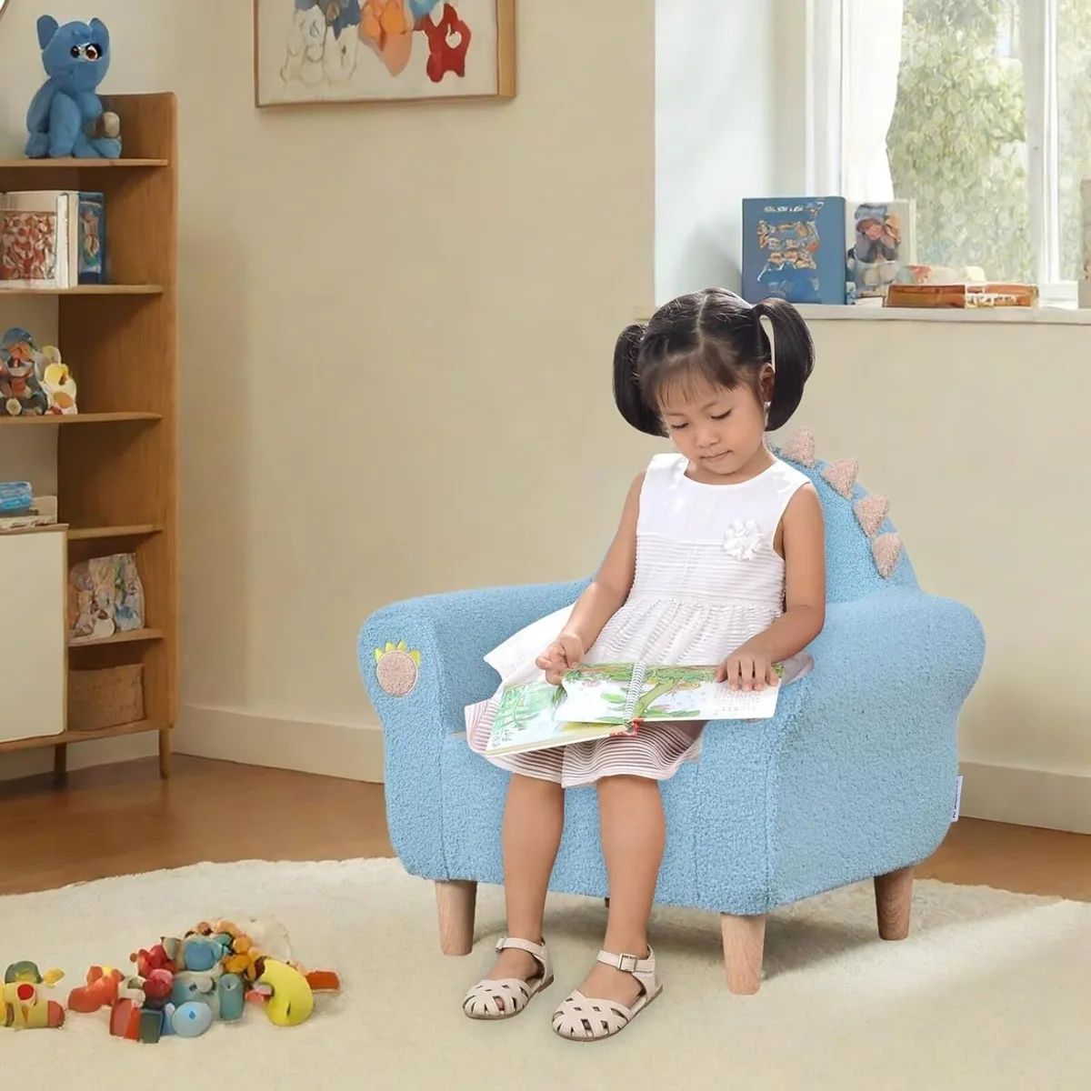 Children's Chair with Embroidered Animal Designs - Image 2