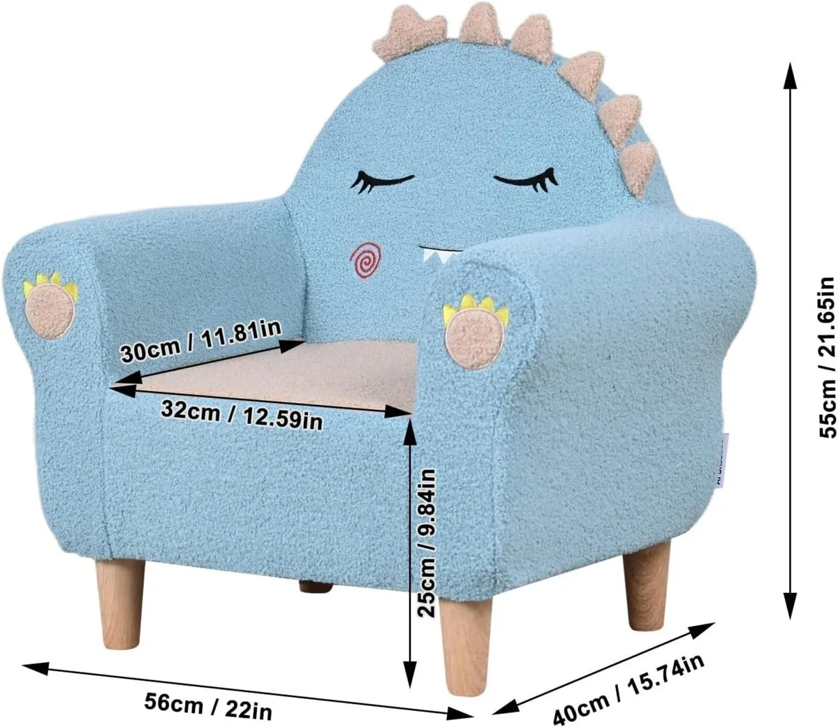 Children's Chair with Embroidered Animal Designs - Image 3