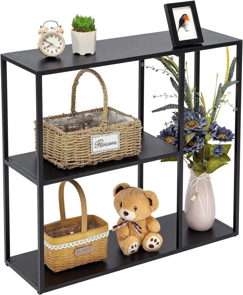 Console Table 3 Shelf Sofa Thin Entryway Metal - Image 1
