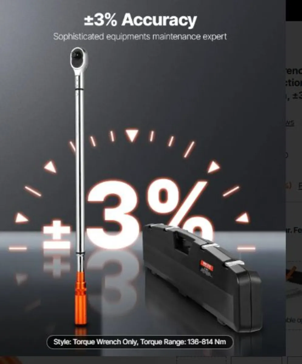 Click Torque Wrench, 3/4 Inch Drive,100-600 lbf-ft - Image 2