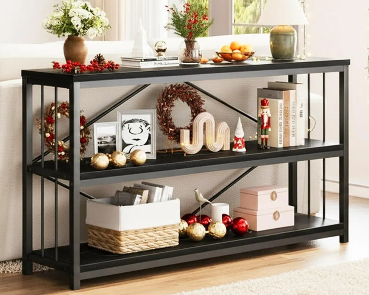 Black Console Table Modern Entryway Tables for - Image 1
