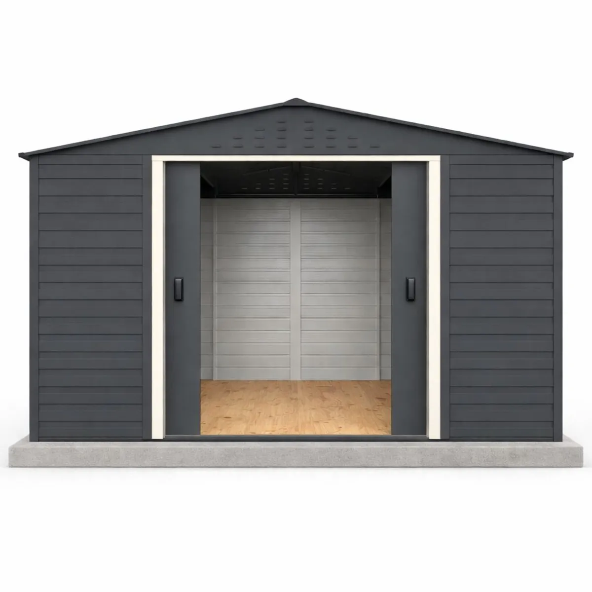 🏡  Alpine 10x10 Steel Garden Shed – Grey - Image 2
