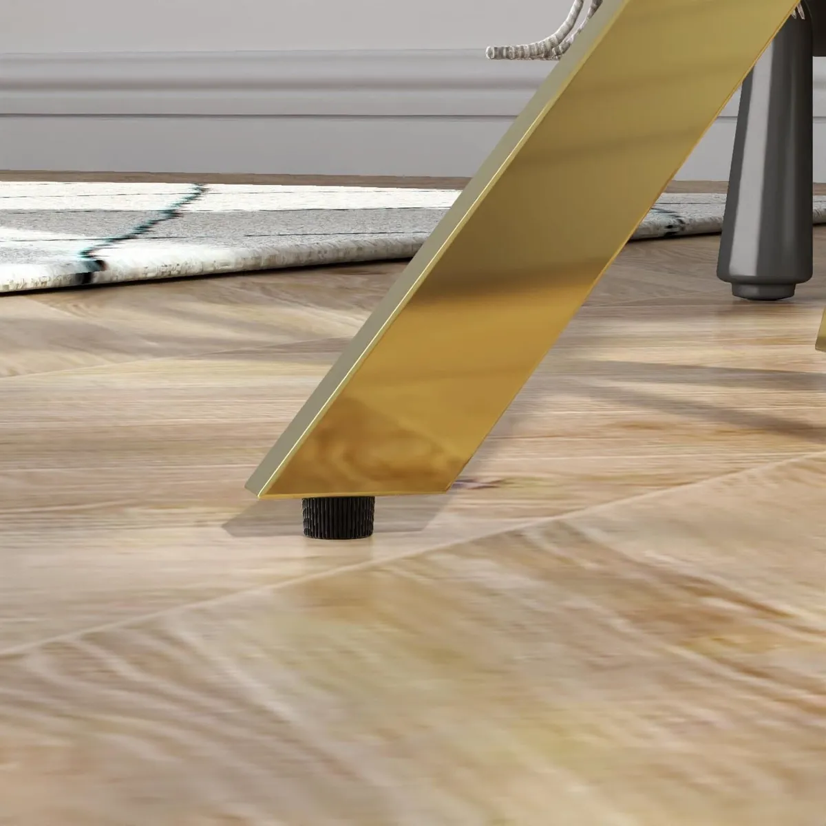 Small Glass Table Sofa Side with Gold Chrome Legs - Image 3