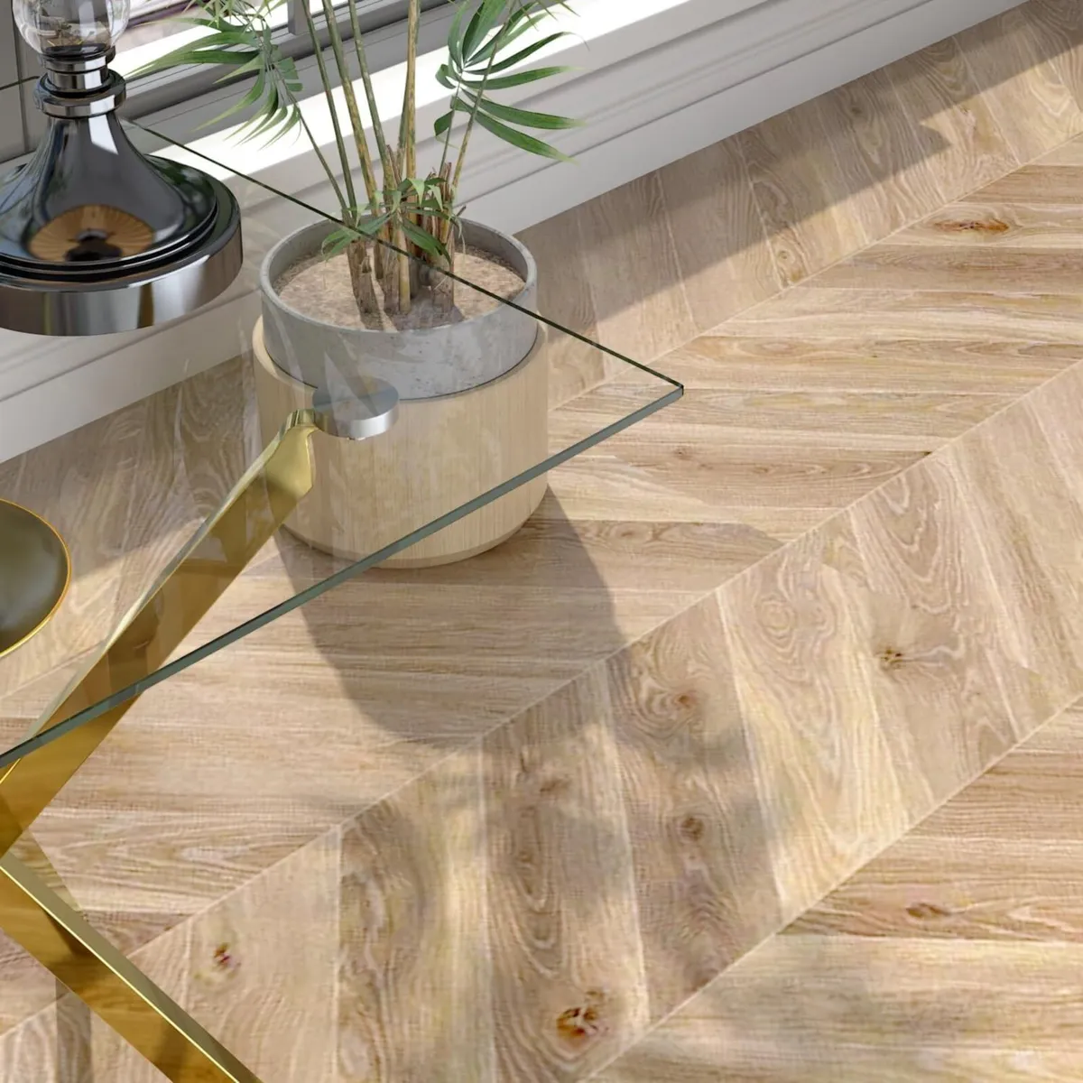 Small Glass Table Sofa Side with Gold Chrome Legs - Image 4