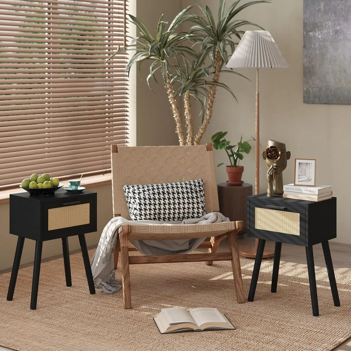 Nightstand Set of 2 End Table Small Bedside - Image 2