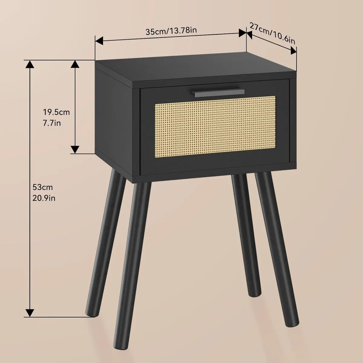 Nightstand Set of 2 End Table Small Bedside - Image 3