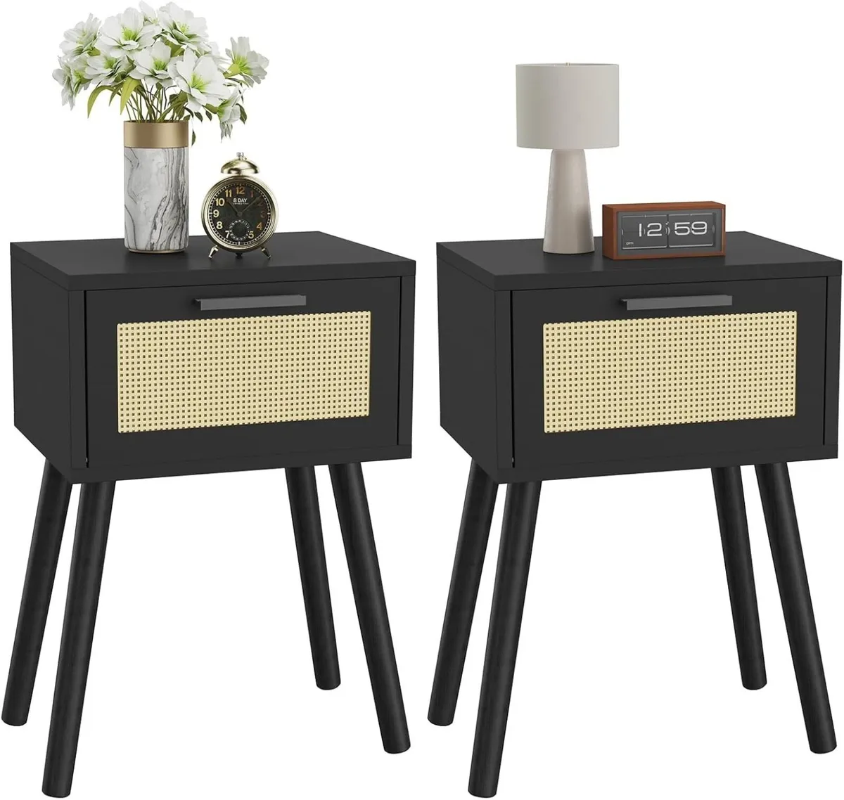 Nightstand Set of 2 End Table Small Bedside - Image 1