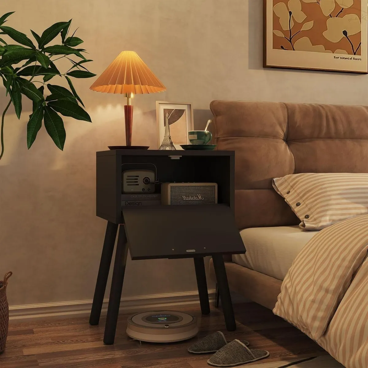 Nightstand Set of 2 End Table Small Bedside - Image 4