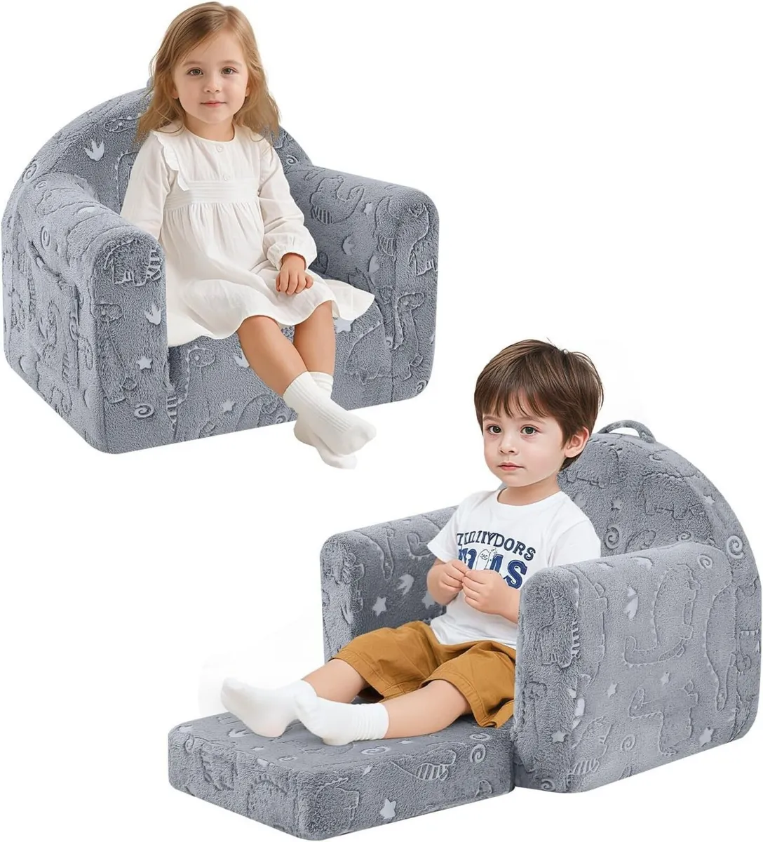 Kid Couch Comfy Plush Toddler Chair Kids Glow - Image 1