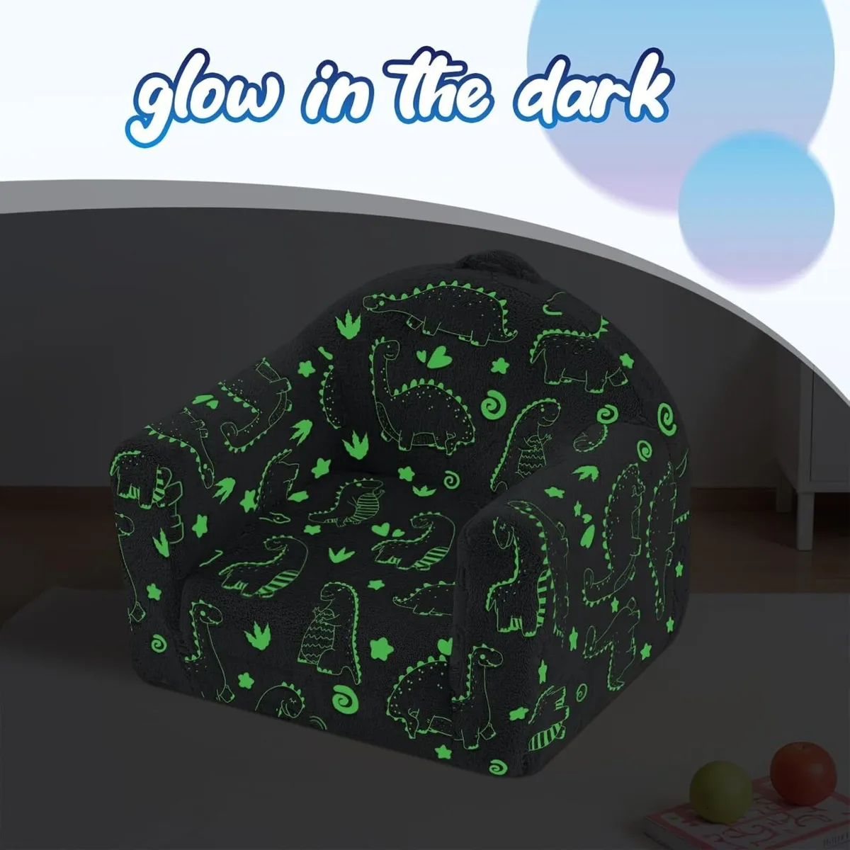Kid Couch Comfy Plush Toddler Chair Kids Glow - Image 4