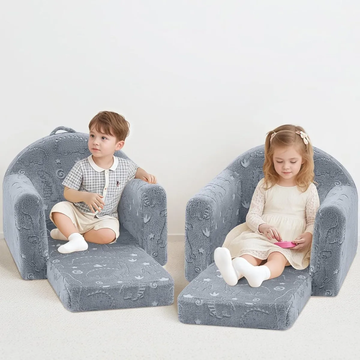 Kid Couch Comfy Plush Toddler Chair Kids Glow - Image 2