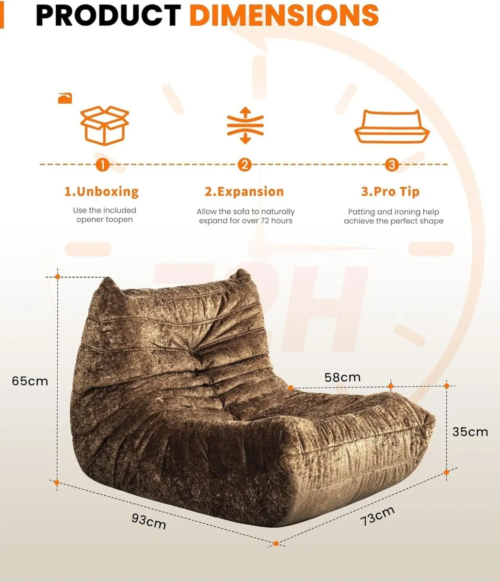 Boneless Floor Sofa - No Assembly Required Couch - Image 2