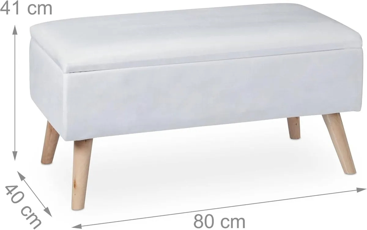ottoman storage bench velvet upholstery 40 l - Image 3