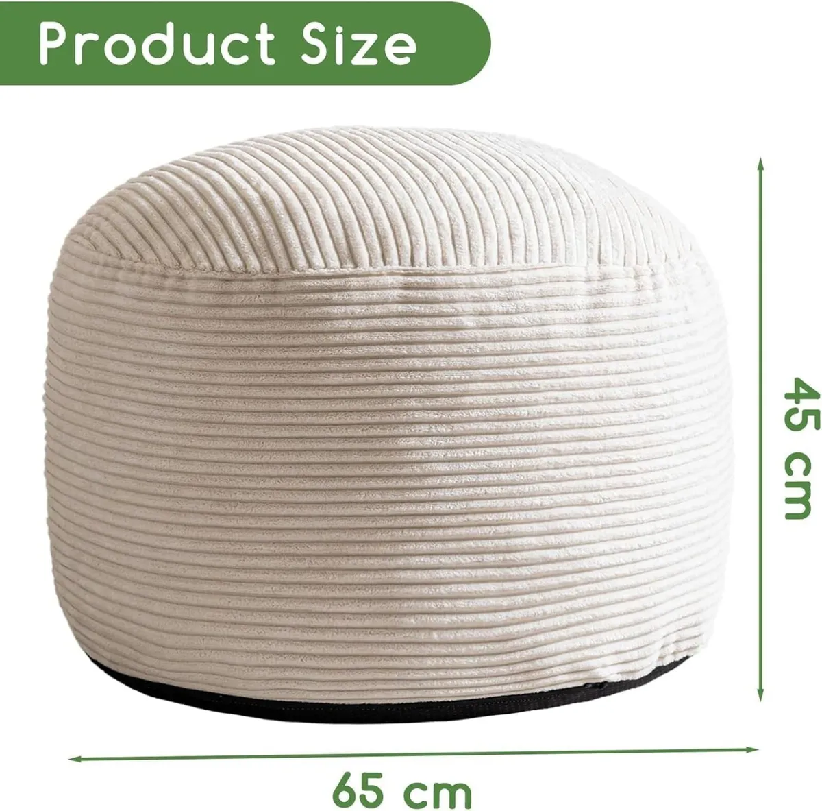 Corduroy Round Beanbags Footstool Bean Bag Pouf - Image 2