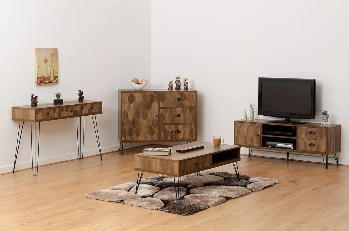 Ottawa 3 Drawer Console Table in Medium Oak Effect - Image 2