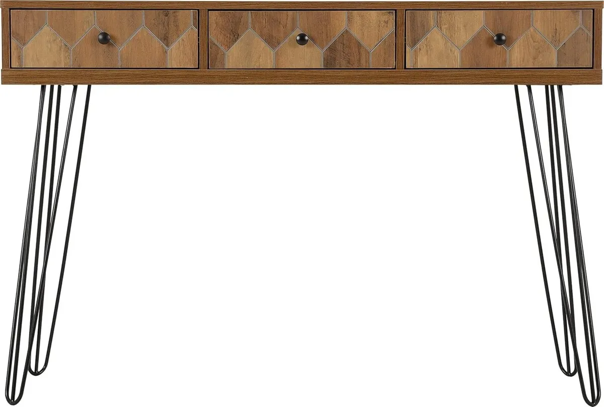 Ottawa 3 Drawer Console Table in Medium Oak Effect - Image 4