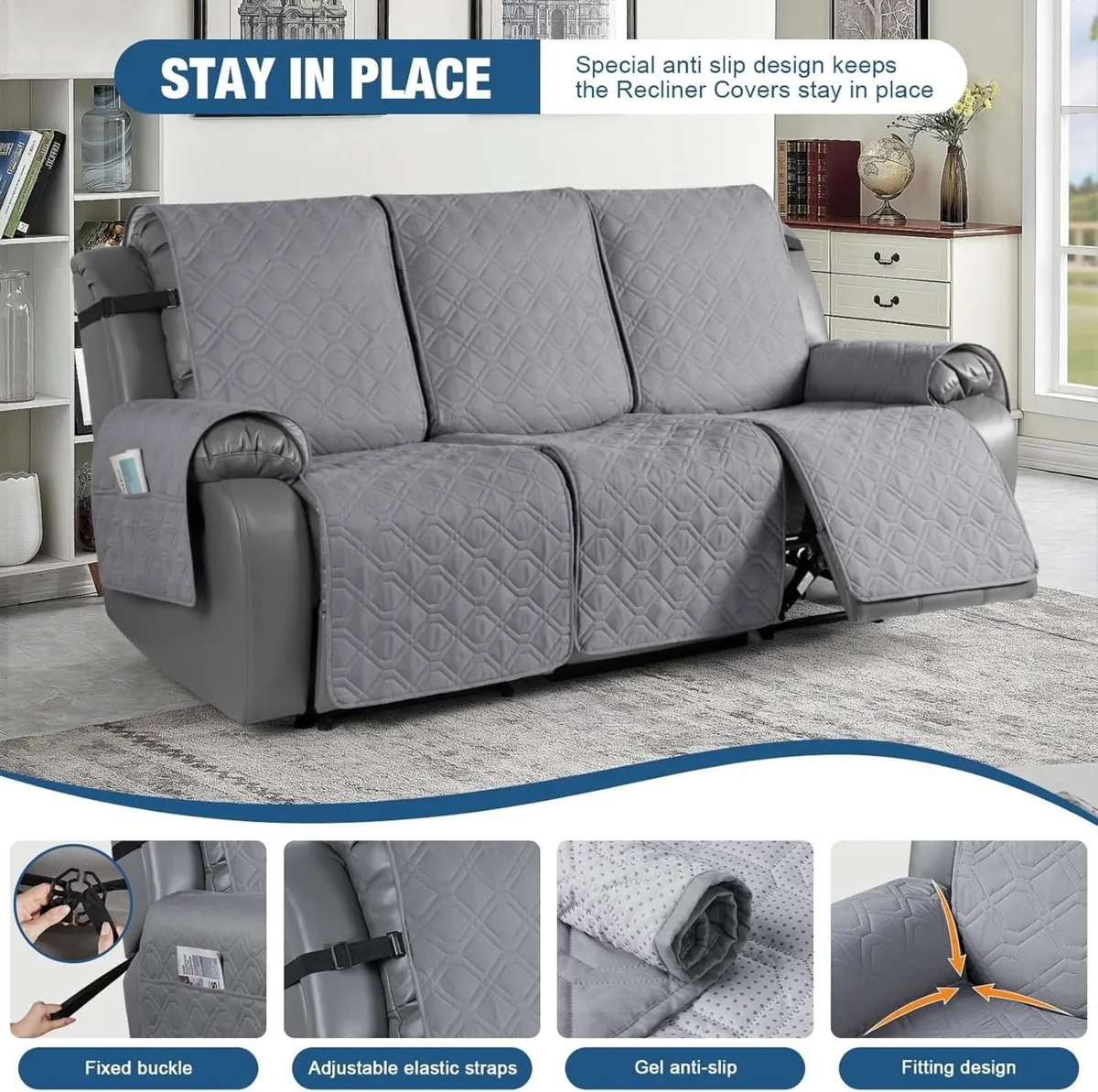 Waterproof Recliner Chair Cover 3 Seater Sofa - Image 4