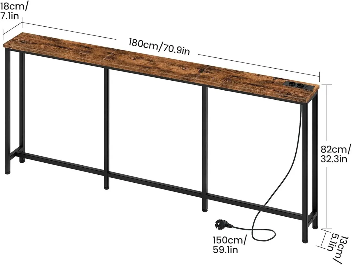 DTXG18CBF 180 cm Console Table Hallway with - Image 3