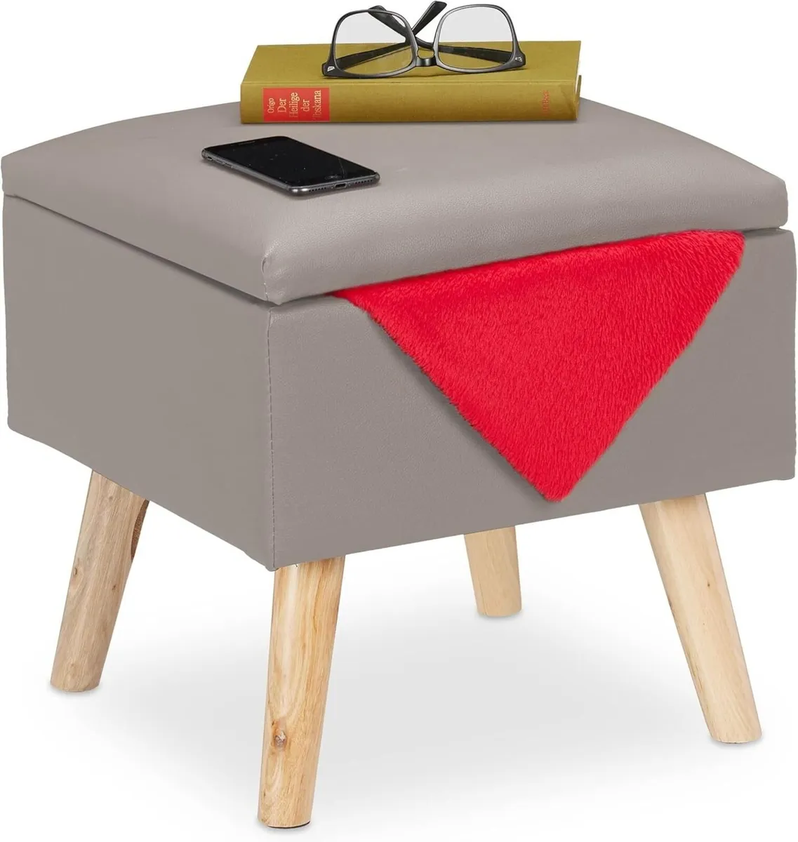 Ottoman with Storage Space Imitation Leather - Image 1