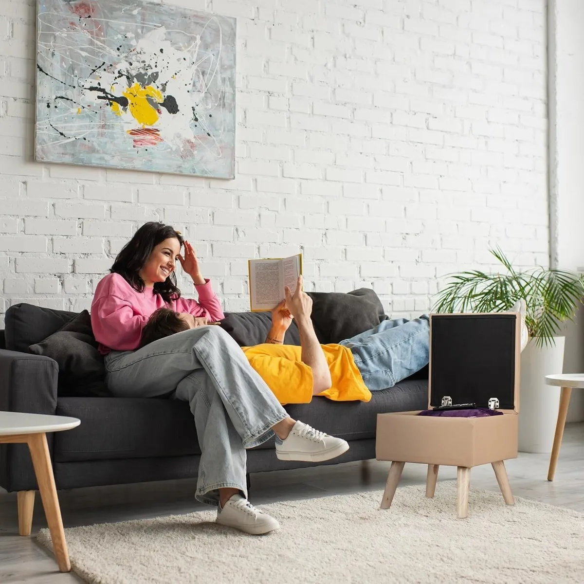 Ottoman with Storage Space Imitation Leather - Image 4