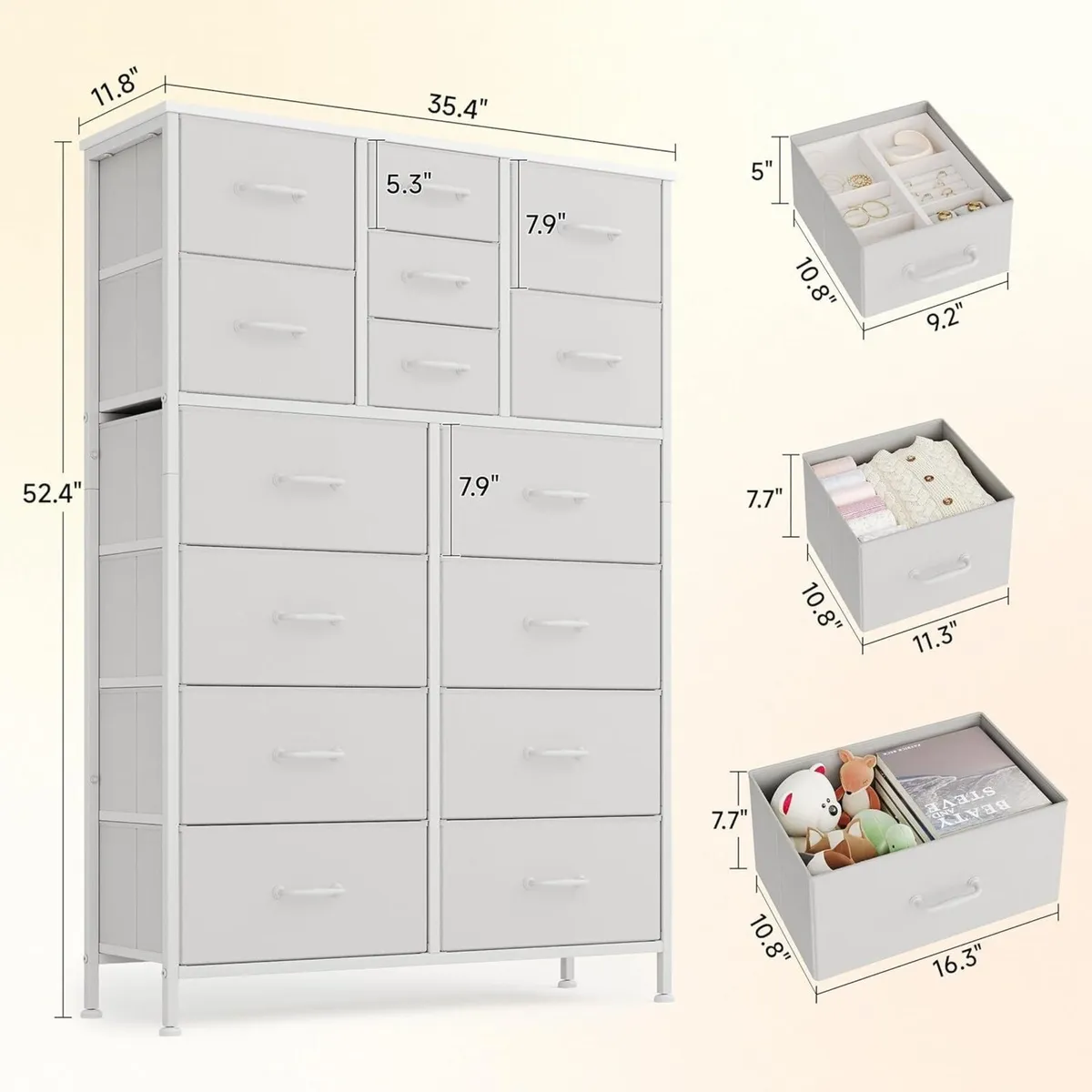 Chest of Drawers Dresser for Bedroom with 15 - Image 2