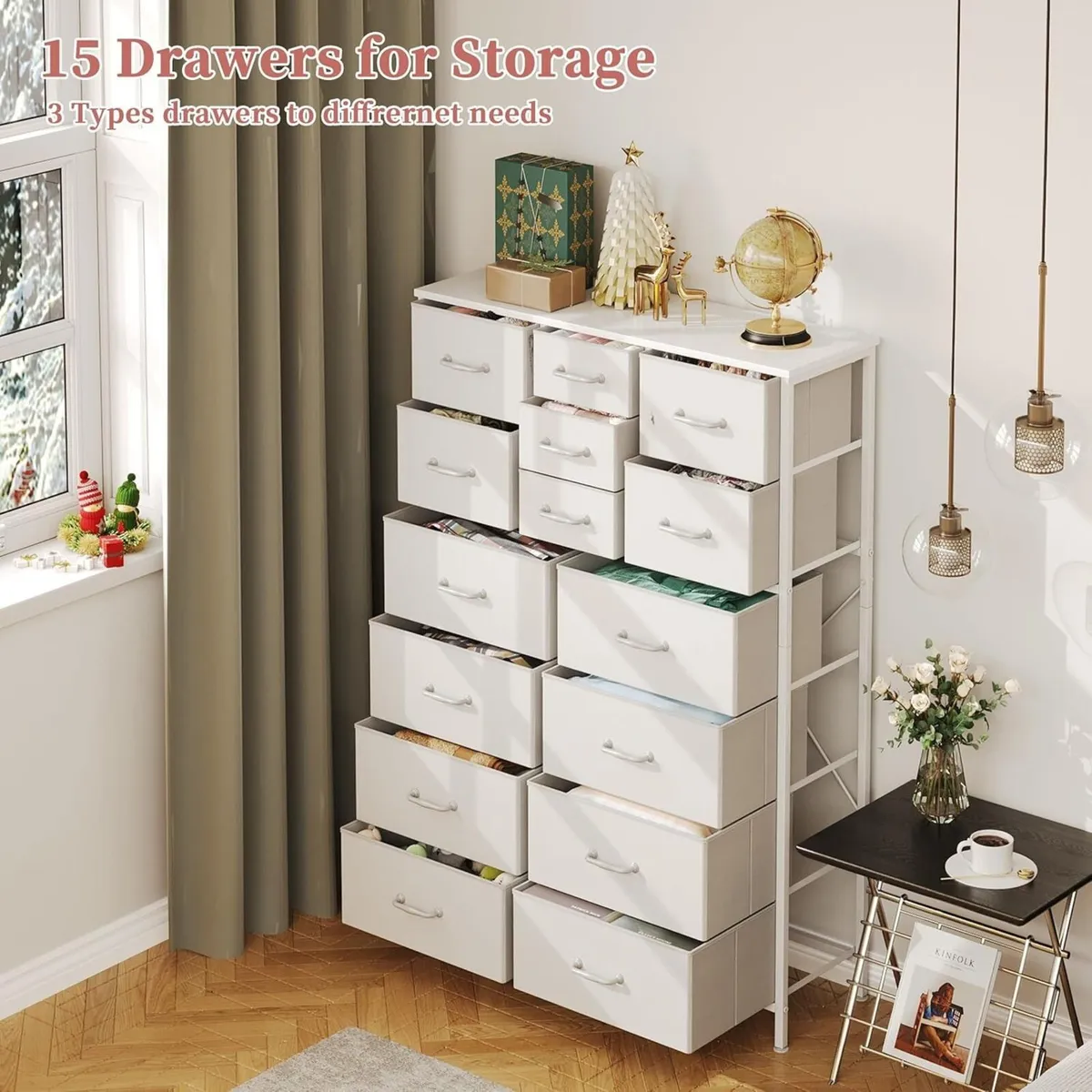 Chest of Drawers Dresser for Bedroom with 15 - Image 3