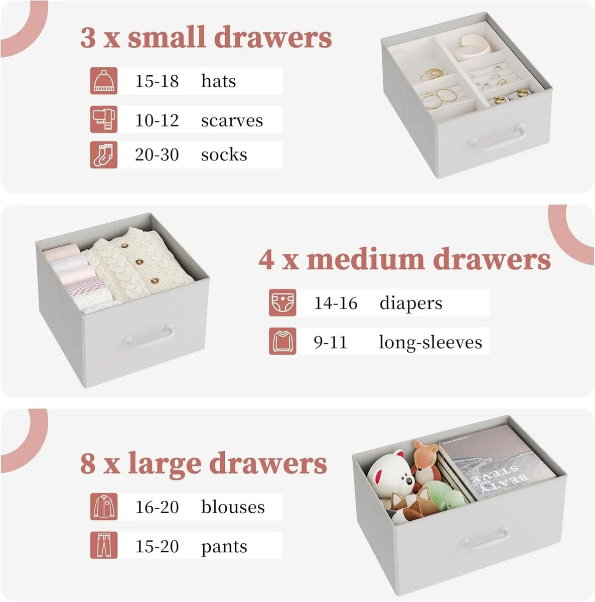 Chest of Drawers Dresser for Bedroom with 15 - Image 4