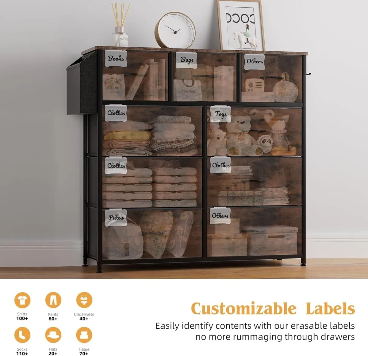 Fabric Chest of Drawers - Canvas Storage Unit - Image 4