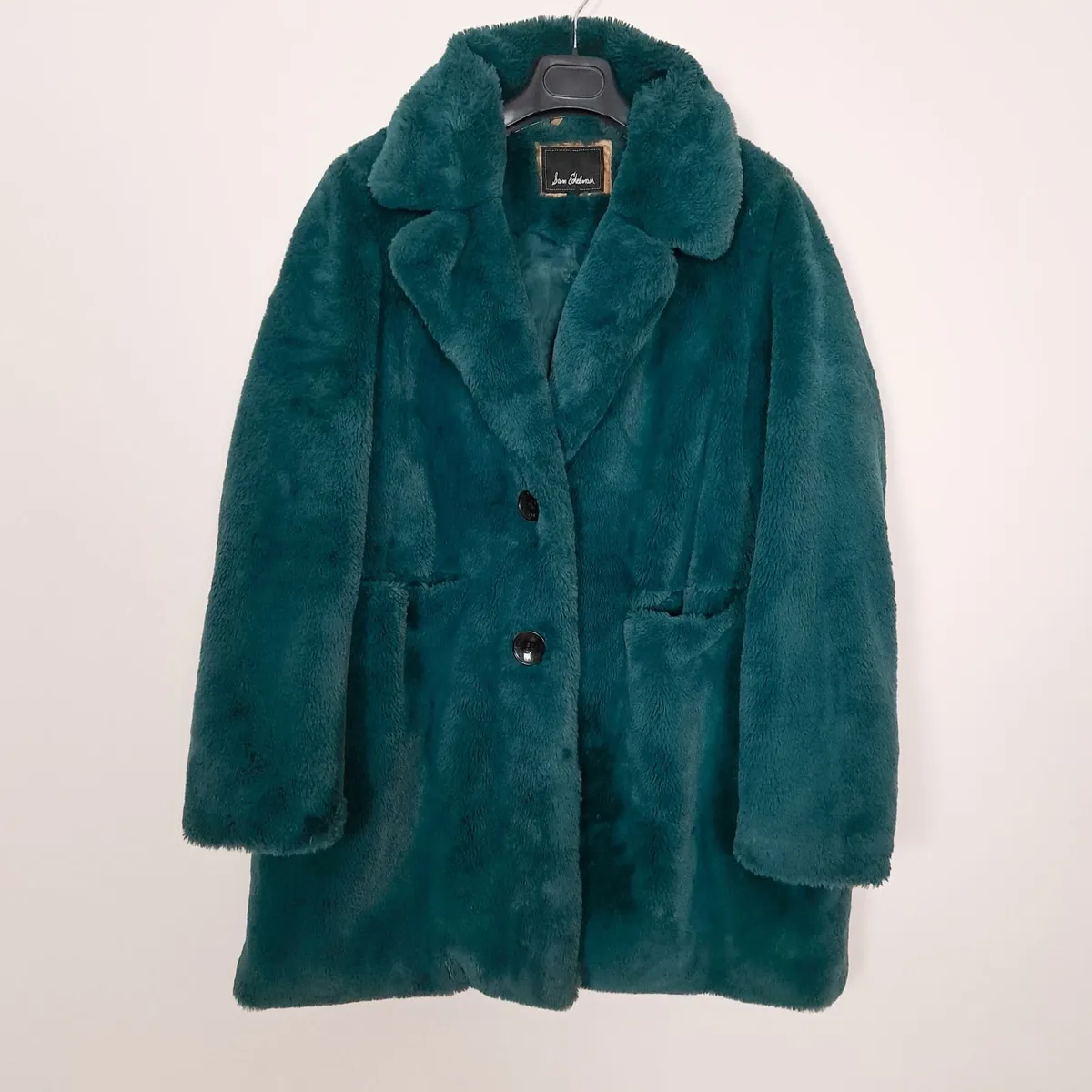 Sam Edelman Teal Green Faux Fur Overcoat Size L - Image 1