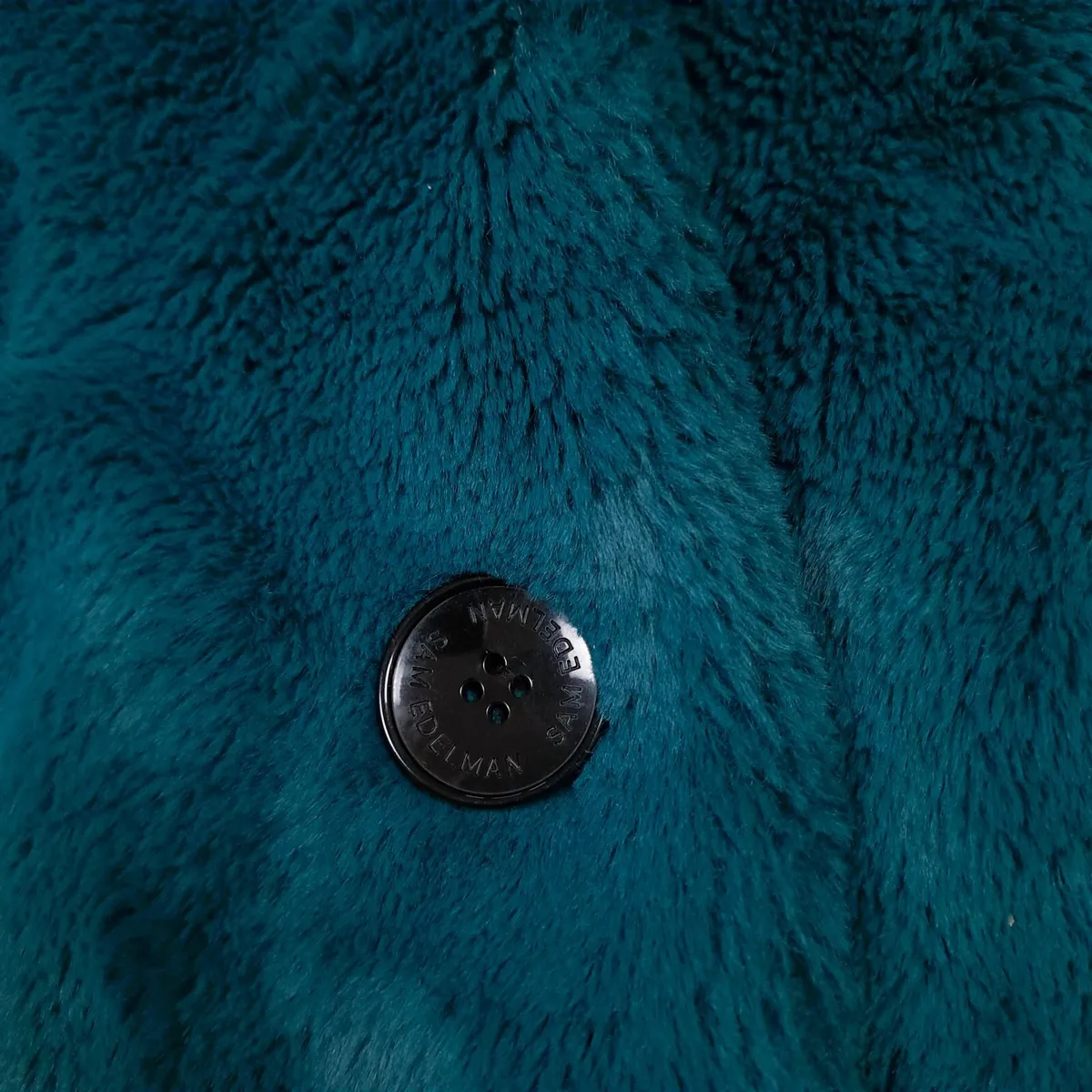 Sam Edelman Teal Green Faux Fur Overcoat Size L - Image 3