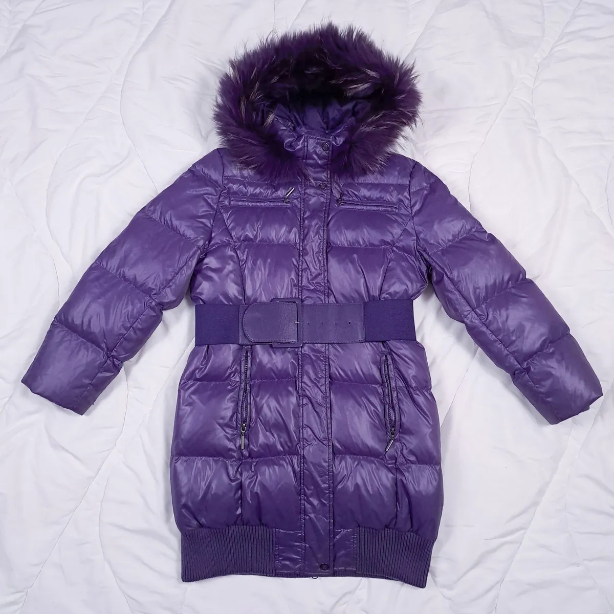 Savage Purple Down Puffer Coat Jacket 8-10UK - Image 1