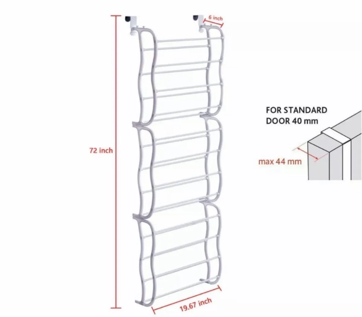 Over Door Metal Hanging Shoe Rack Organiser NEW - Image 2