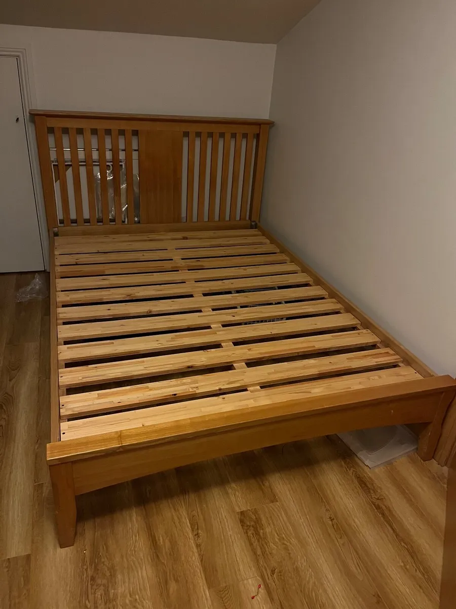 Solid 4ft 6” Wokden Bed for Sale - Image 1