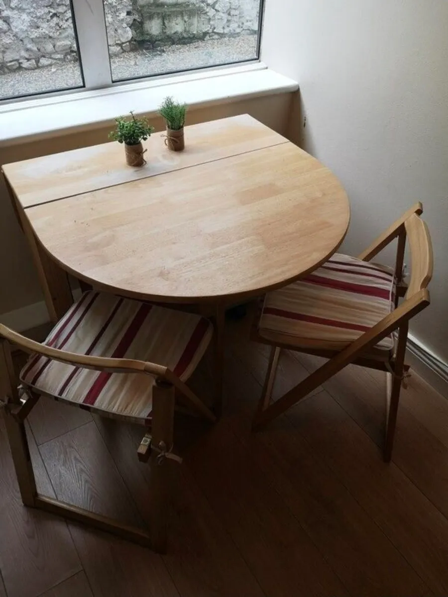 Solid Folding Table and Chair Set - Image 2