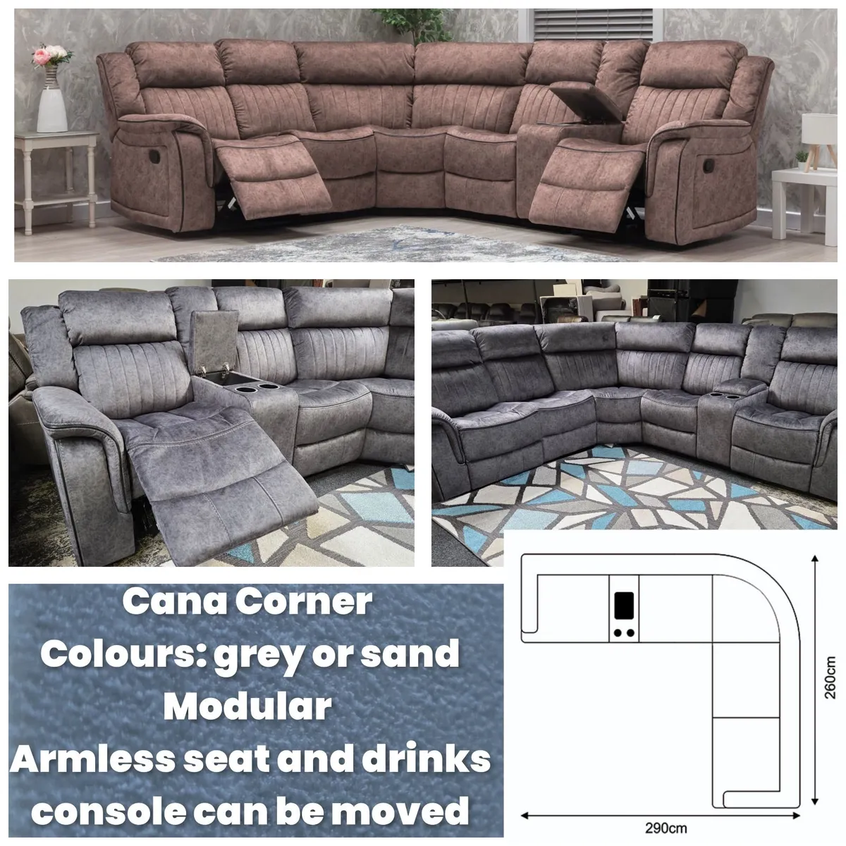 Sofa - Cana Modular Corner Sofa in Fabric - Free D - Image 1