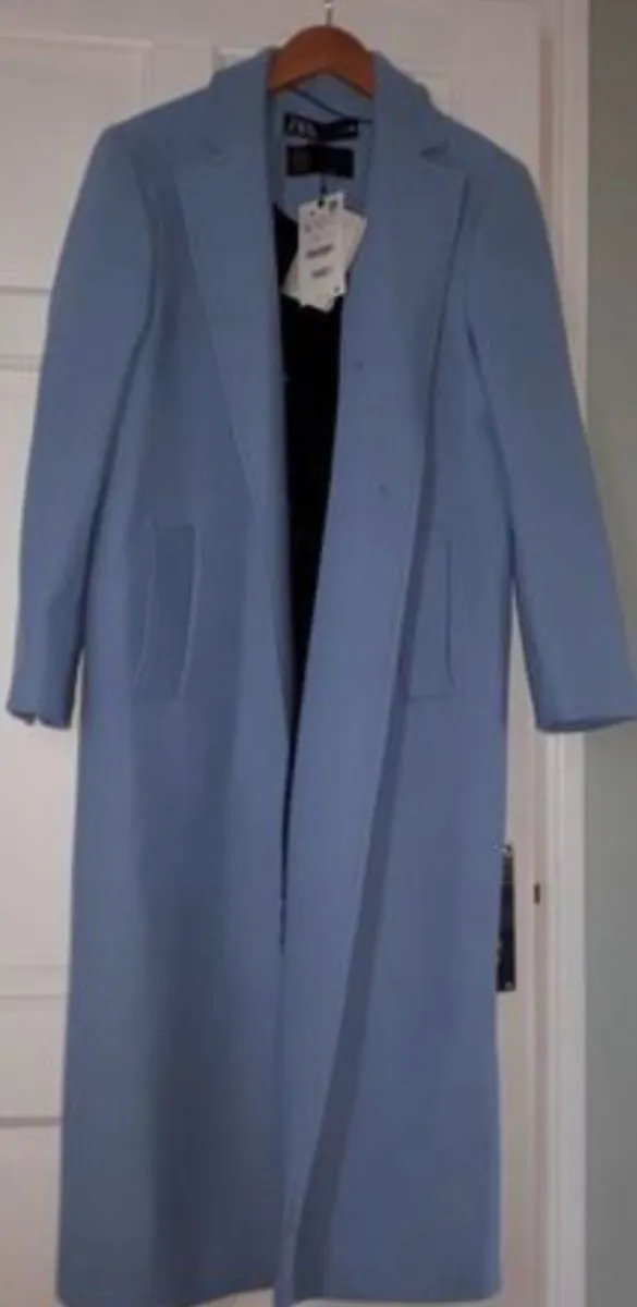 Zara Mante Premium Quality Pastel Blue Coat - - Image 1