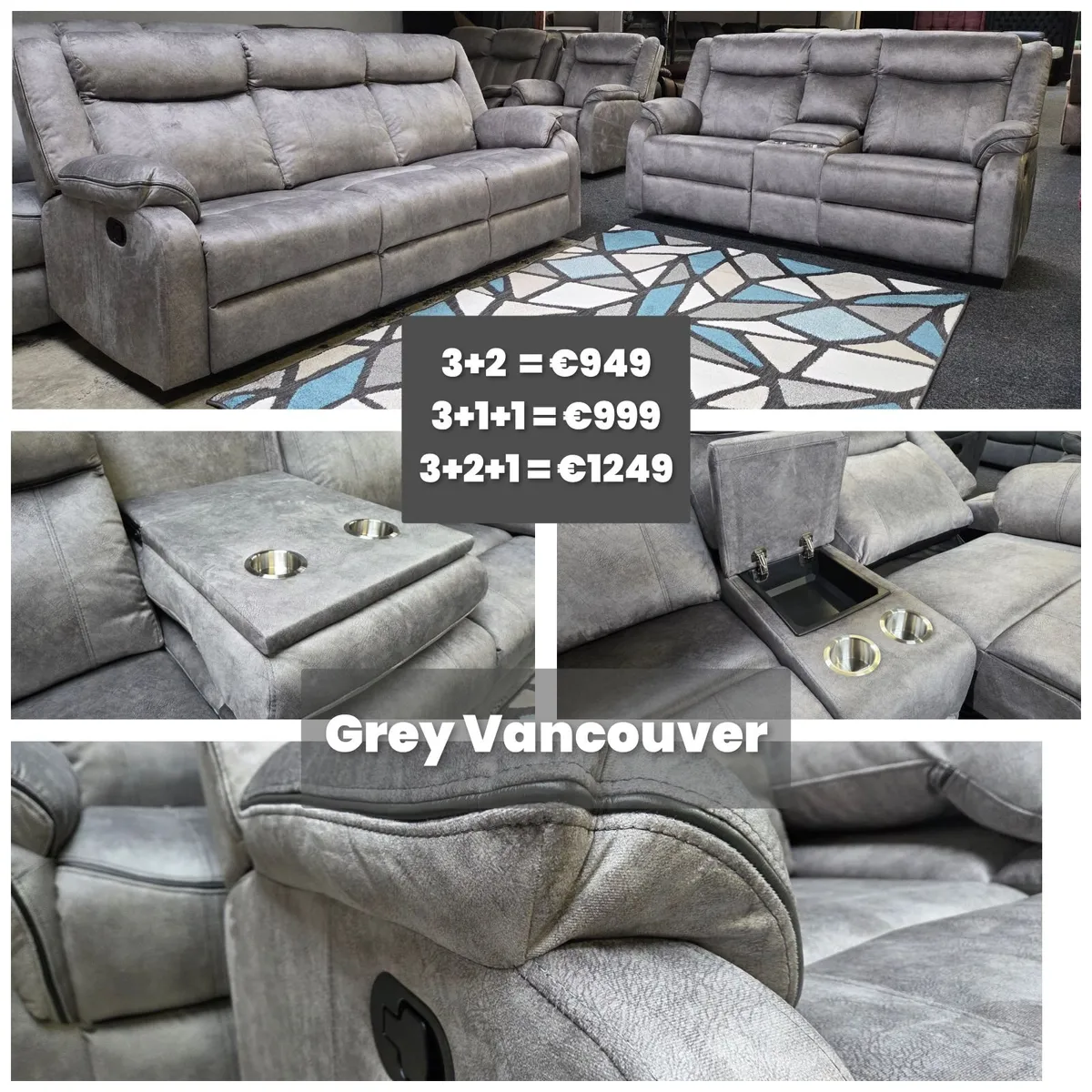 NEW Living Room Sofa - Vancouver Recliner Set - Image 4