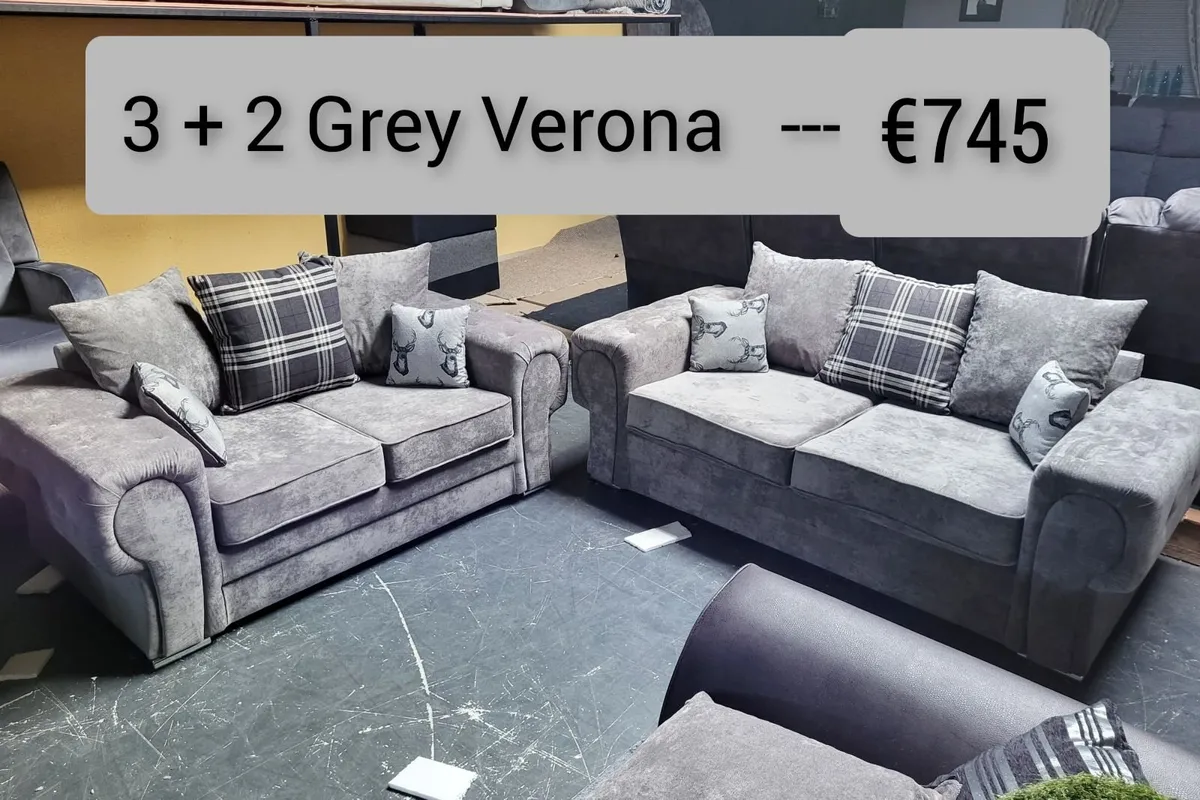 NEW Living Room Sofa - Verona Grey 3+2 Combo - Image 4