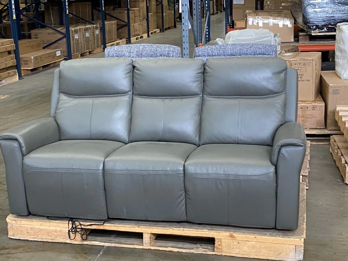 Lugo 3 Seater Sofa Electric Recliner Dark Grey - Image 3