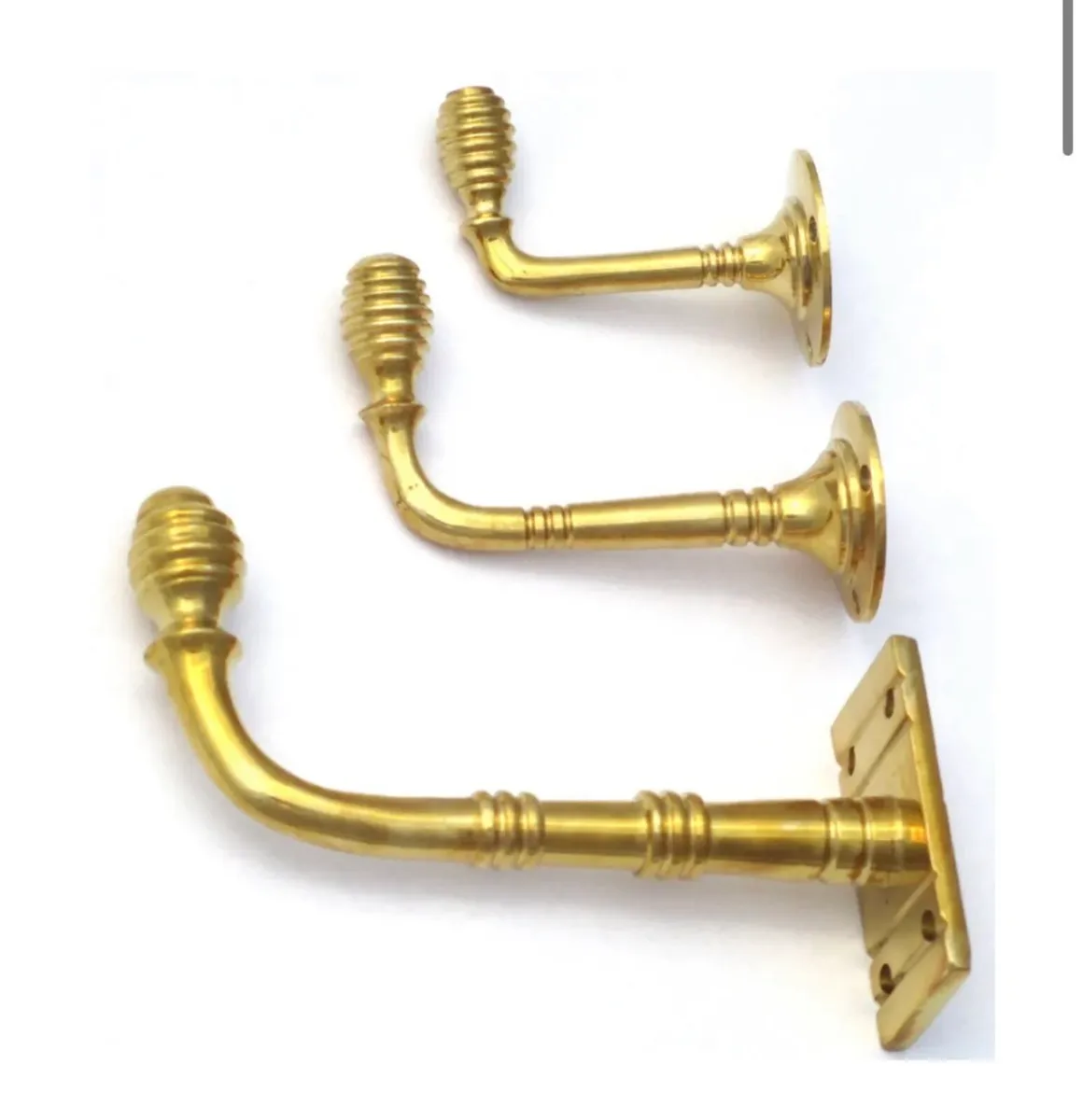 Solid Brass Coat Hook - Choice of 3 Sizes - Image 2