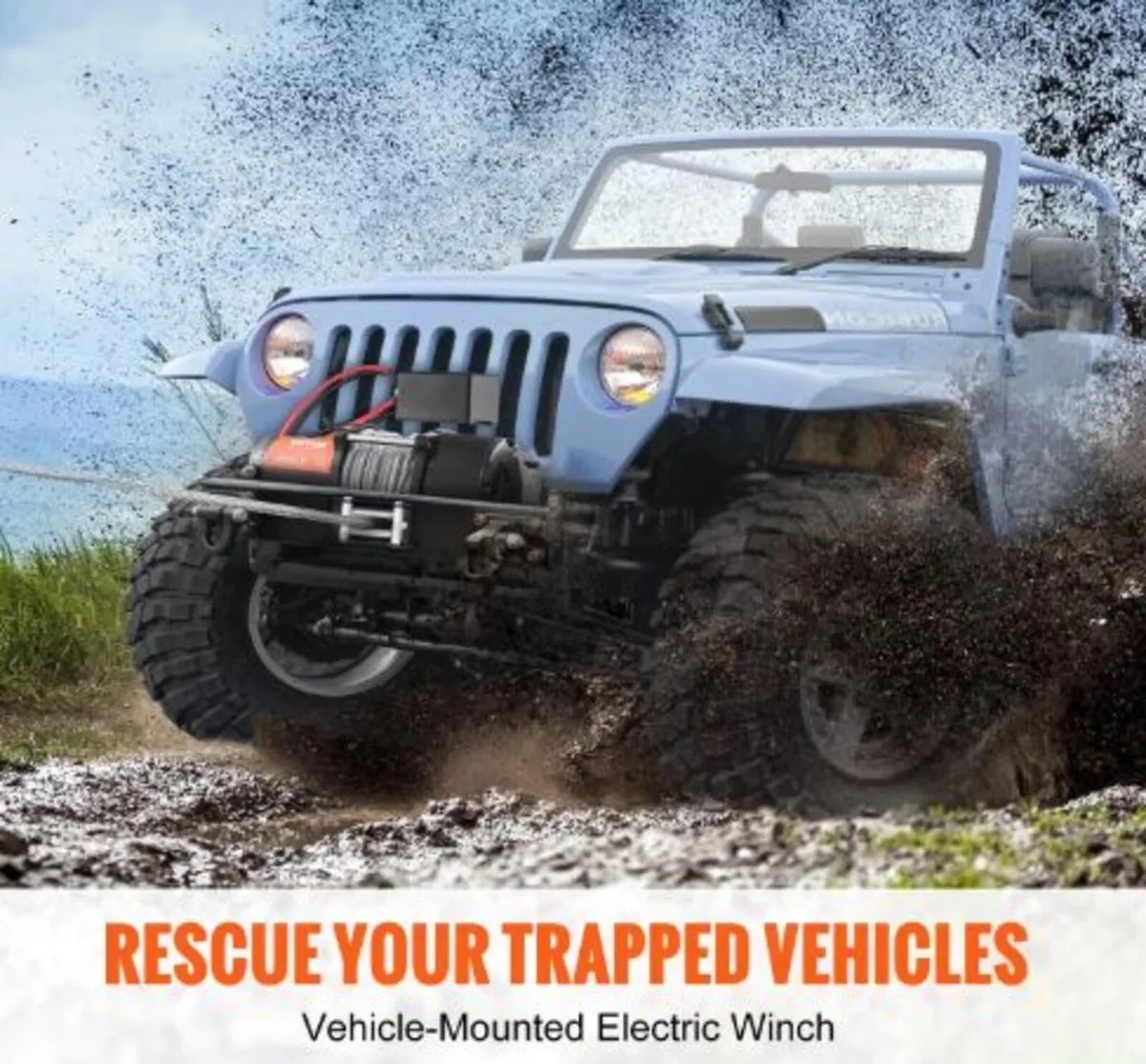 Electric Winch, 12V 4500 lb Load Capacity Steel - Image 3