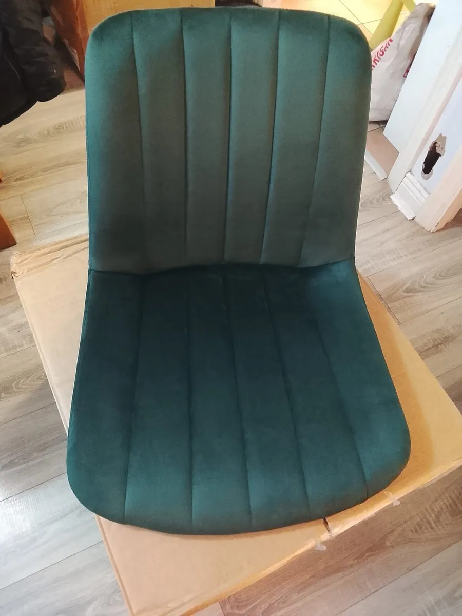 Brand new velvet chairs set of 4 (Dark green) - Image 2