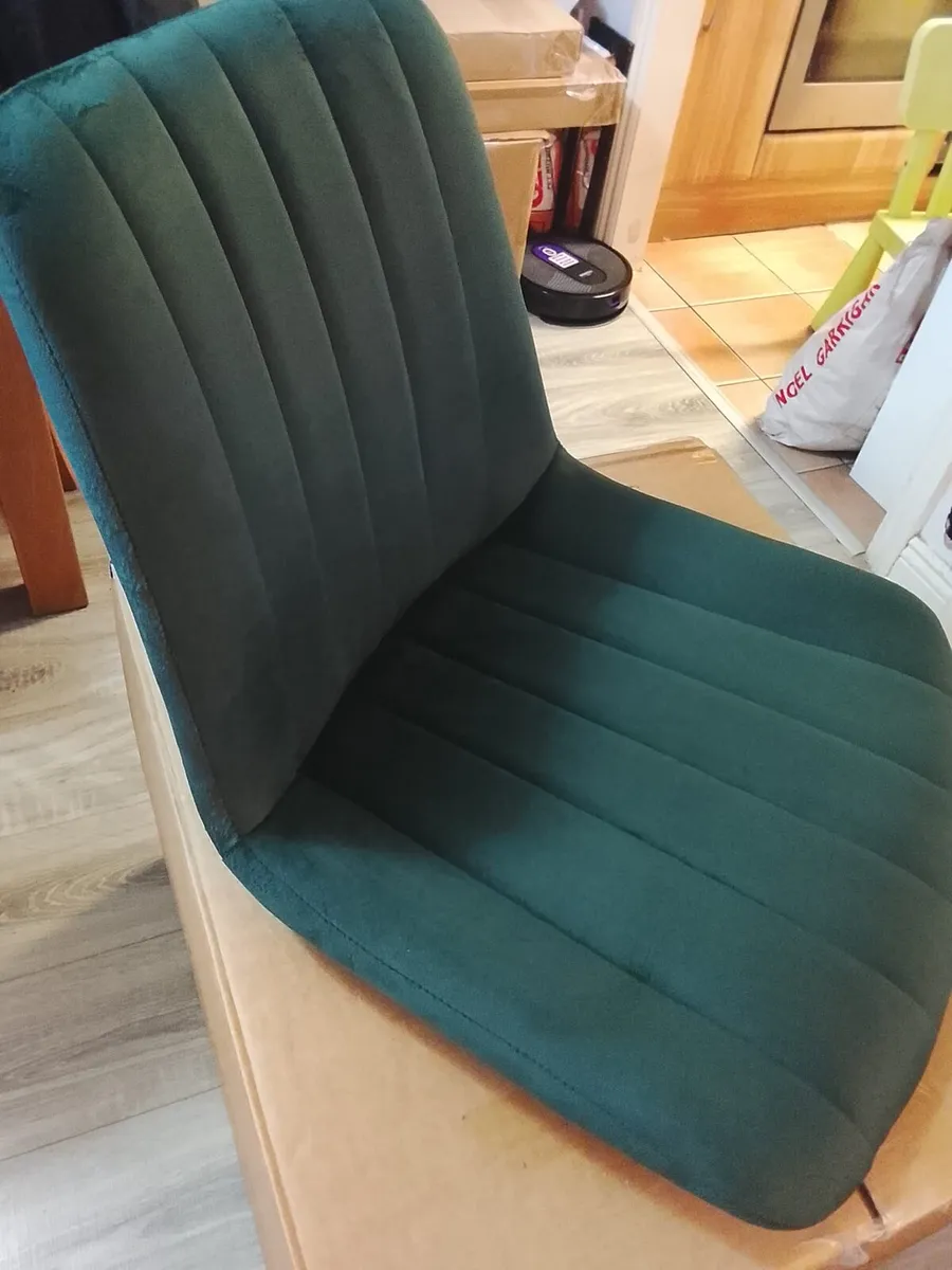 Brand new velvet chairs set of 4 (Dark green) - Image 4