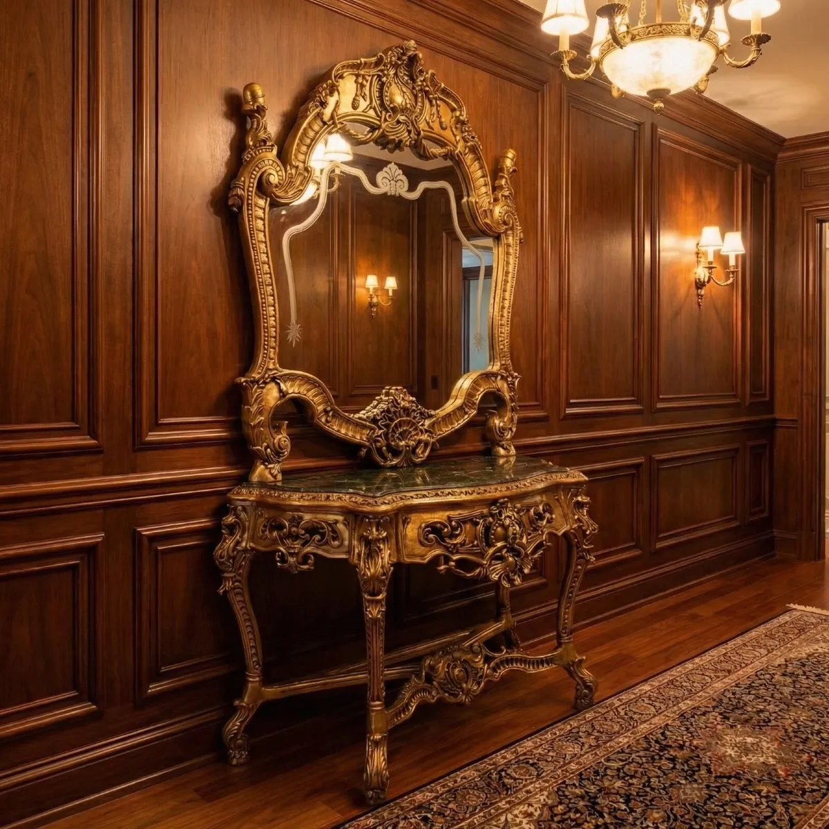 Very nice good quality console table and mirror