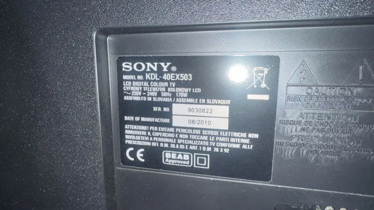 Sony 40" Lcd Tv Kdl- 40ex503 - Image 2