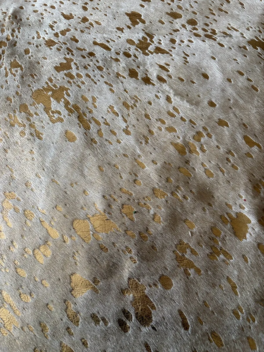 Real leather dappled gold bed spread double - Image 3